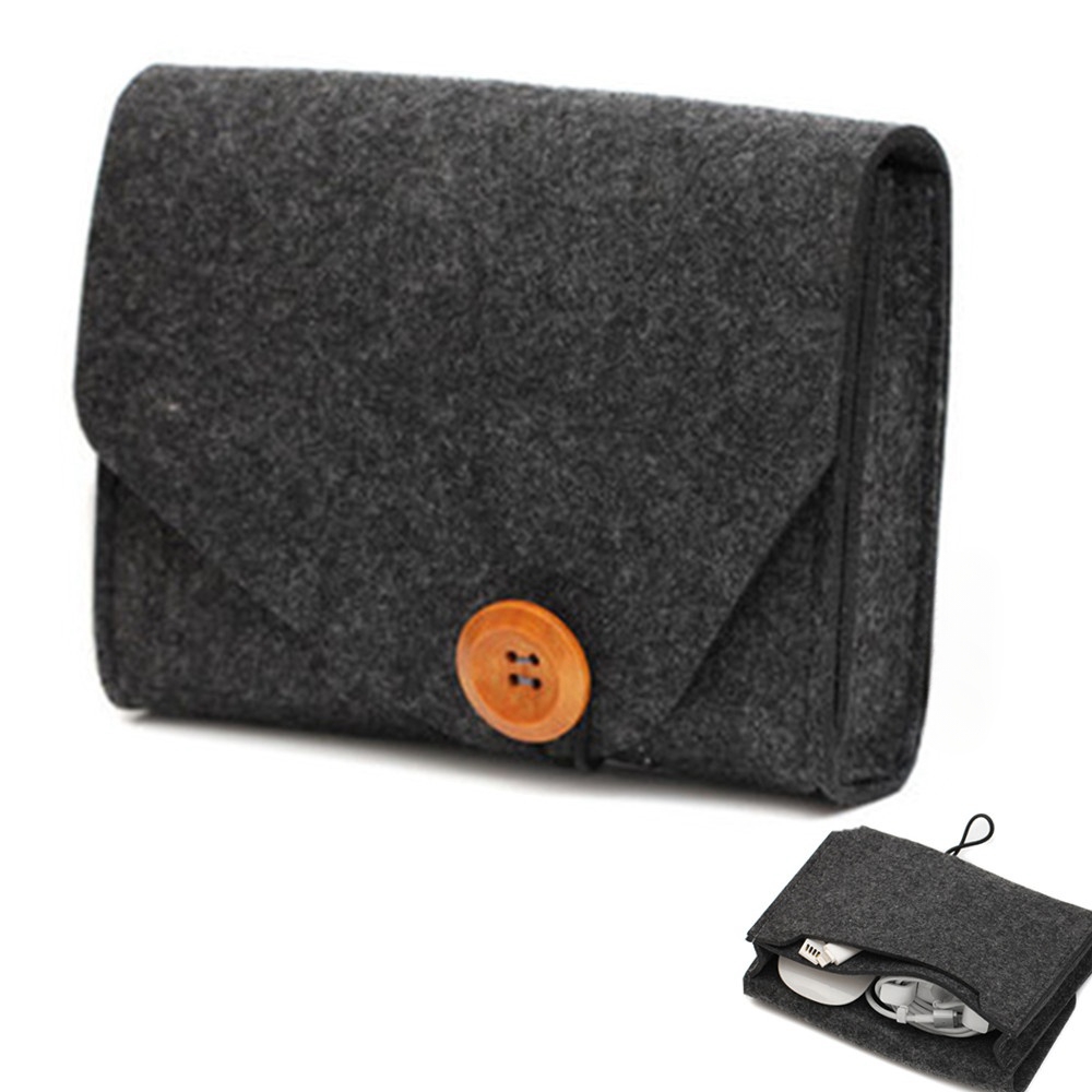 Travel Accessories Organizer Bag - Tas penyimpanan Felt portabel, perjalanan luar