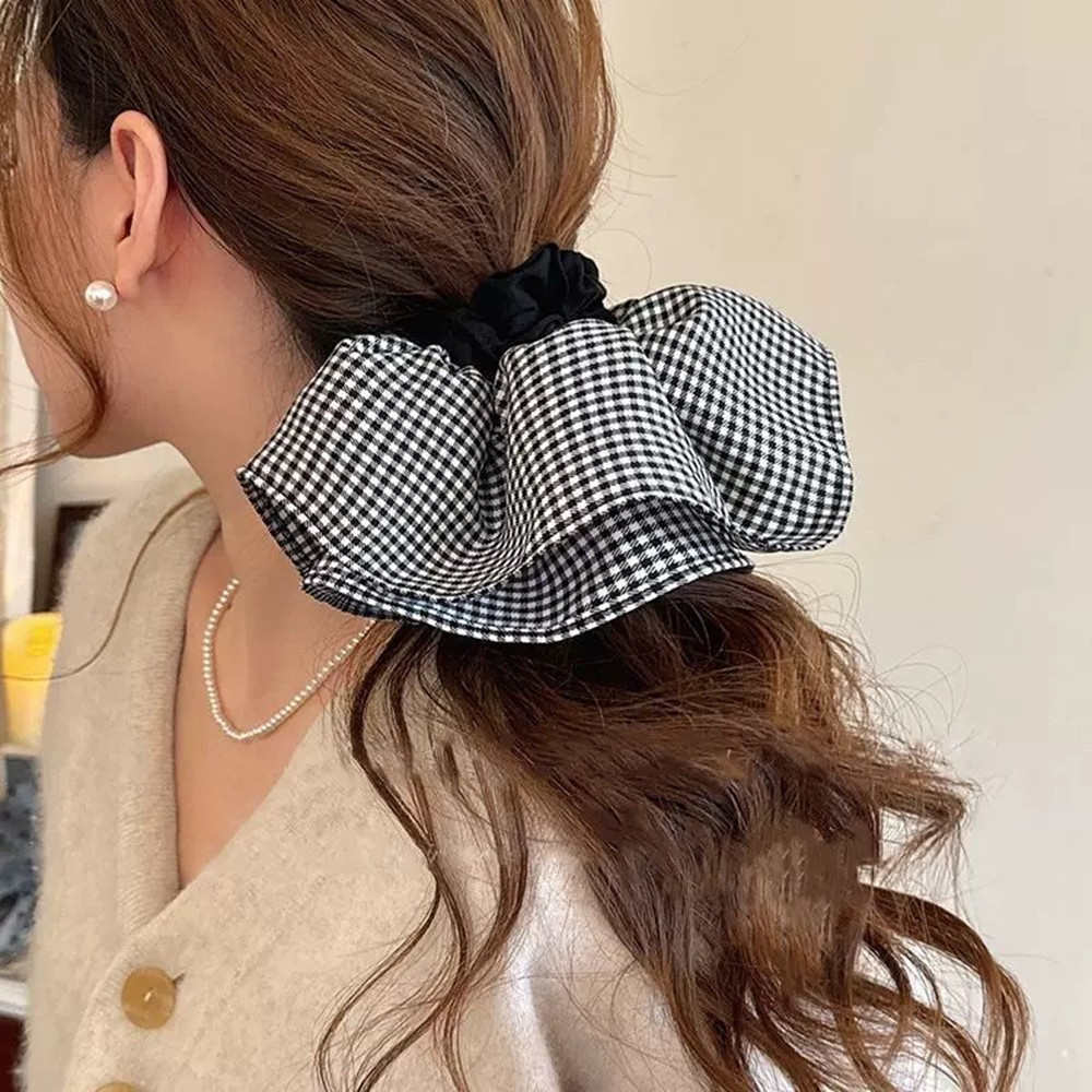 Ikat Rambut Kotak-kotak Ekstra - Travel Accessories Aesthetic ulasan dan harga